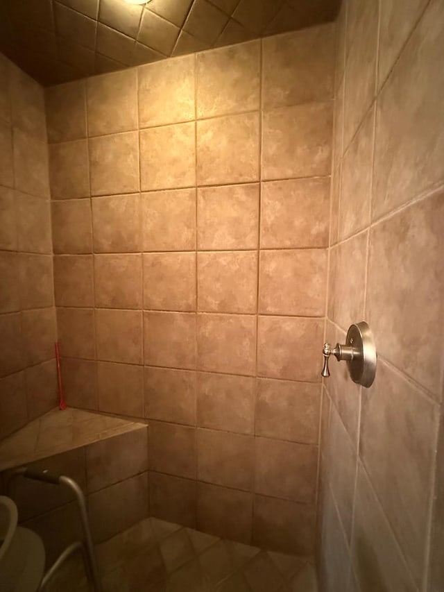 bathroom with tiled shower