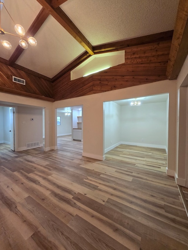 2500 Roper St, Odessa, TX 79761 - unfurnished living room featuring wood finished floors and a chandelier