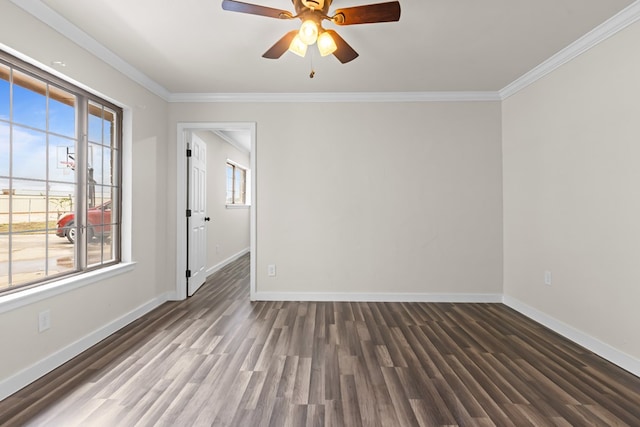 622 W Hillmont Rd, Odessa, TX 79764 - unfurnished room with a ceiling fan, wood finished floors, and ornamental molding