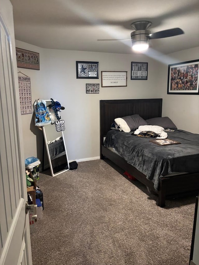 6912 Boss Rnch, Odessa, TX 79765 - bedroom featuring carpet floors, baseboards, and a ceiling fan