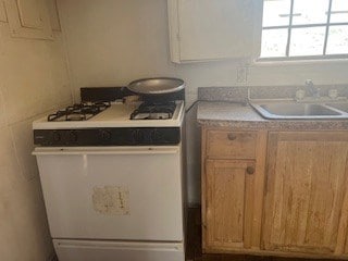 1302 S Texas Ave, Odessa, TX 79761 - kitchen with white gas range and light countertops