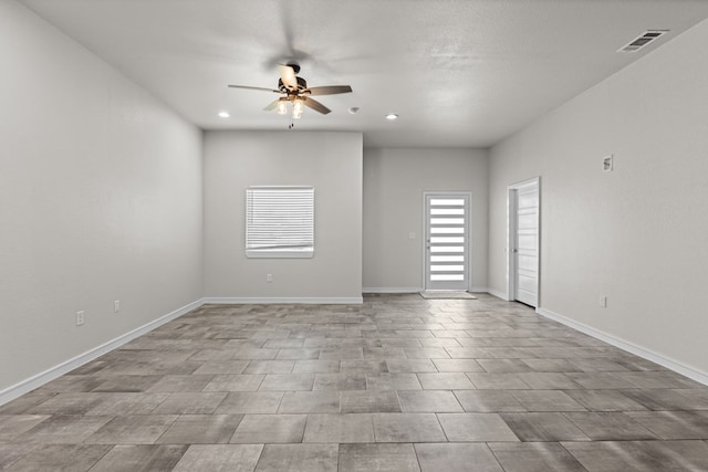 2227 W 3rd St, Odessa, TX 79763 - unfurnished room featuring ceiling fan, recessed lighting, and baseboards