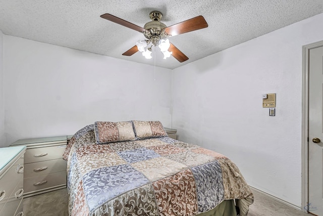6415 San Mateo Ln, Odessa, TX 79762 - bedroom featuring a textured ceiling and ceiling fan