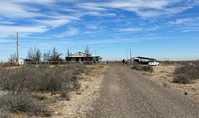 view of road with a rural view