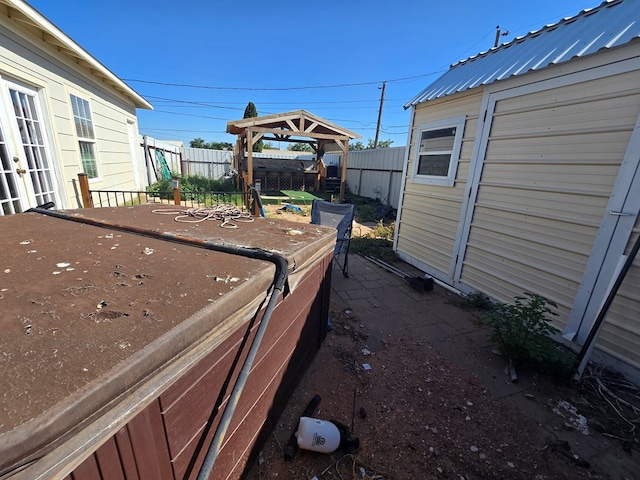 3613 Locust Ave, Odessa, TX 79762 - view of yard featuring french doors and a gazebo