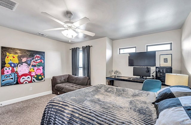 811 E 97th Ct, Odessa, TX 79765 - bedroom featuring carpet floors, baseboards, and ceiling fan