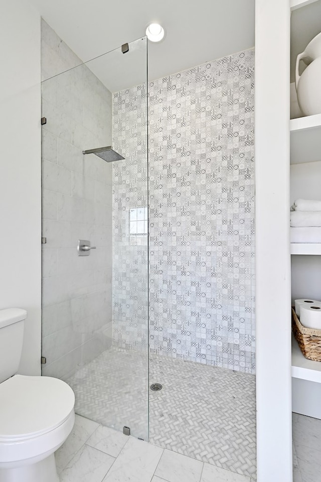 1007 E Texas St, Marfa, TX 79843 - full bath with toilet, walk in shower, and marble finish flooring