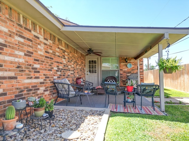 1847 Cody Pl, Odessa, TX 79762 - view of patio featuring ceiling fan