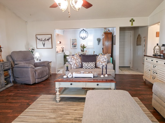 1847 Cody Pl, Odessa, TX 79762 - living room featuring wood finished floors, ceiling fan, and a chandelier