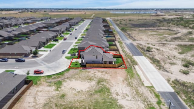 3102 Mearns Ct, Midland, TX 79705 - aerial perspective of suburban area featuring property parcel outlined
