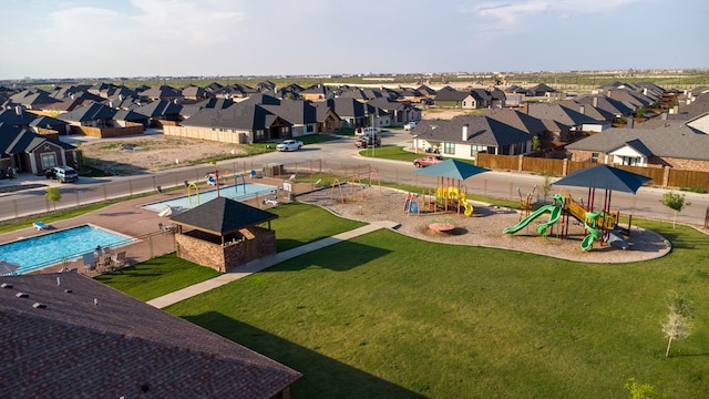 8652 Fiesta Ct, Odessa, TX 79765 - aerial view of residential area featuring a pool