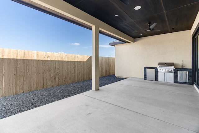 8652 Fiesta Ct, Odessa, TX 79765 - view of patio featuring area for grilling and ceiling fan