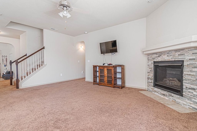 1506 San Miguel Ct, Midland, TX 79705 - unfurnished living room featuring carpet floors and arched walkways