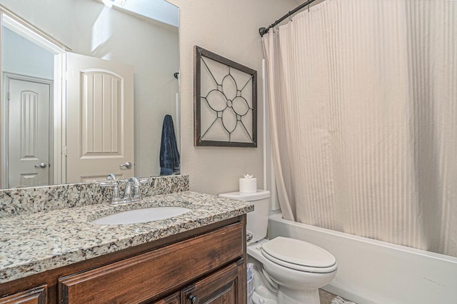 1506 San Miguel Ct, Midland, TX 79705 - full bath with vanity, toilet, and shower / tub combo with curtain