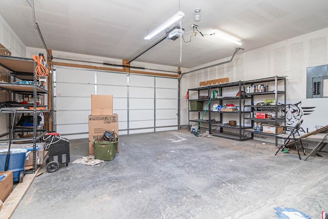 1506 San Miguel Ct, Midland, TX 79705 - garage featuring electric panel and a garage door opener