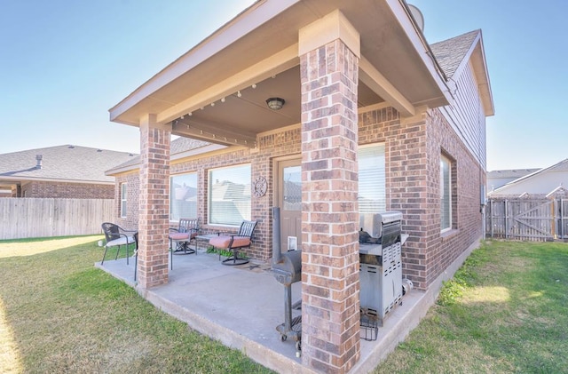 view of patio / terrace featuring a grill