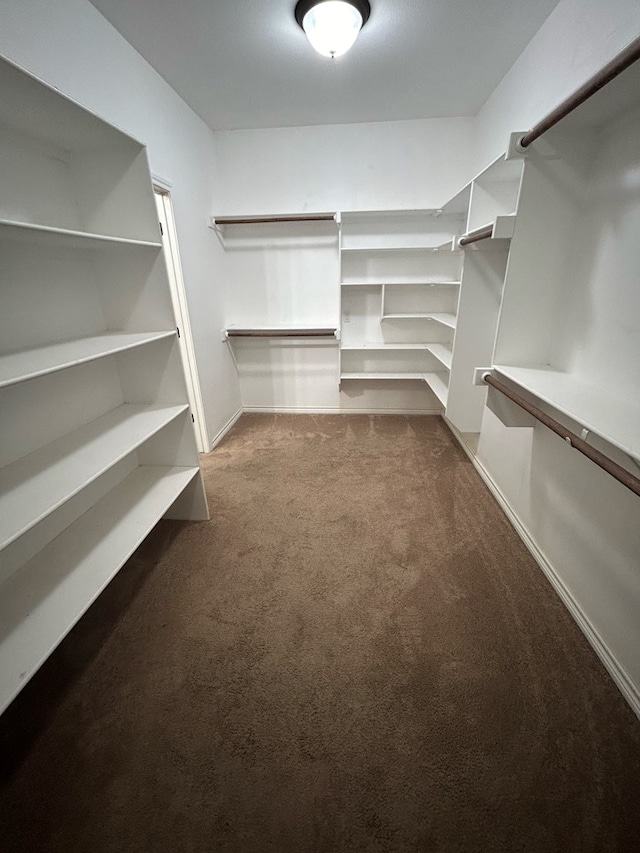 spacious closet with dark carpet