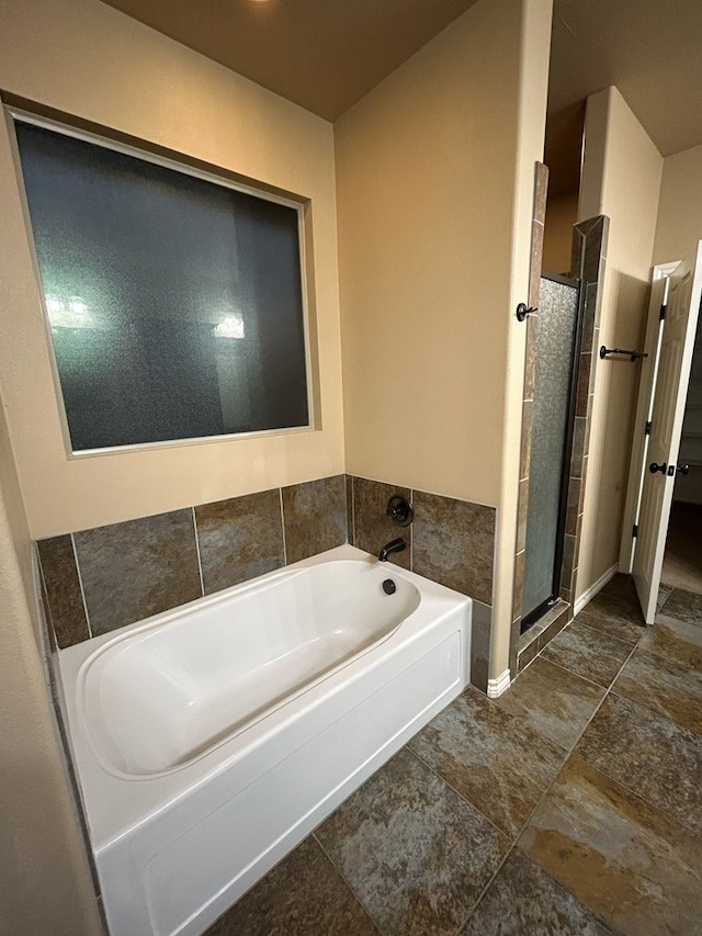 bathroom with plus walk in shower