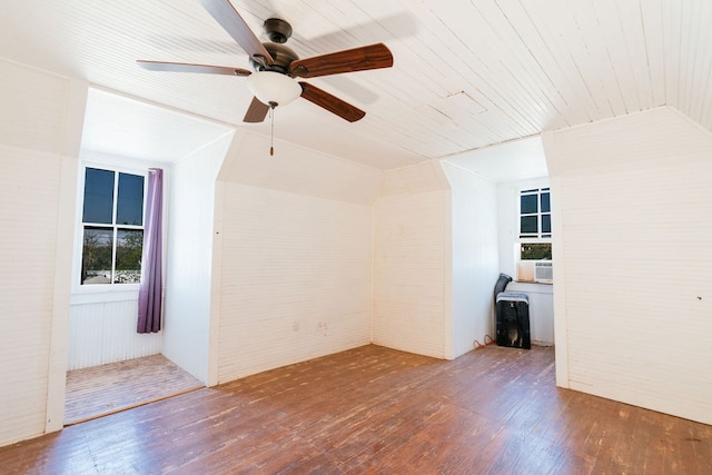 603 N 11th St, Alpine, TX 79830 - spare room with hardwood / wood-style flooring, ceiling fan, wood ceiling, and cooling unit