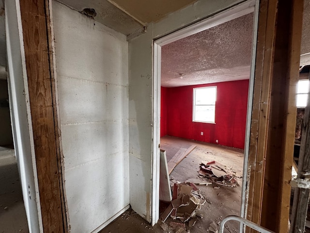 miscellaneous room featuring a textured ceiling