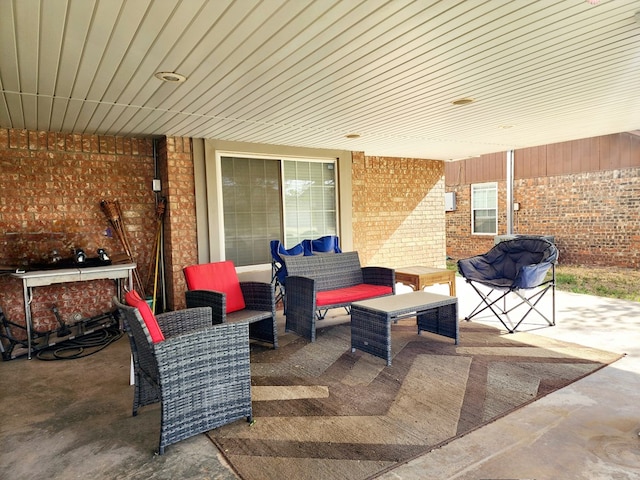 view of patio with an outdoor hangout area