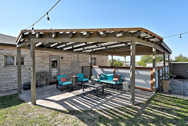 view of patio with outdoor lounge area