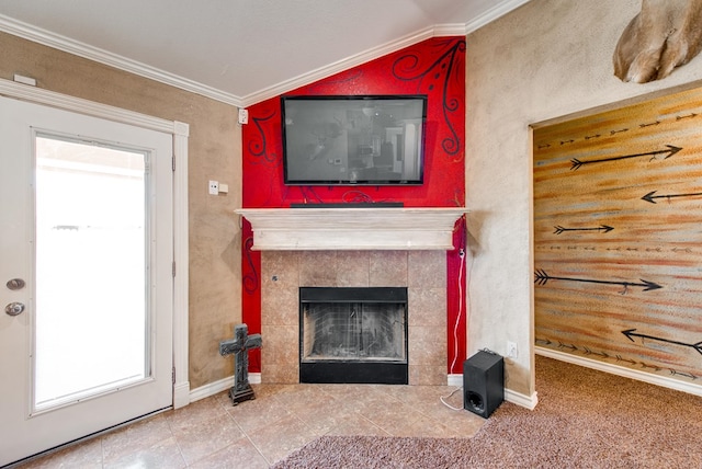 8625 Harvard Ave, Odessa, TX 79765 - detailed view of a tile fireplace and crown molding