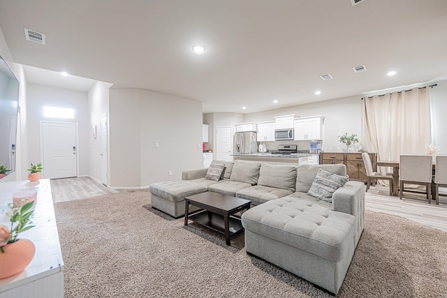 6205 Globe Life Ct, Odessa, TX 79762 - living room featuring recessed lighting and light wood-style floors