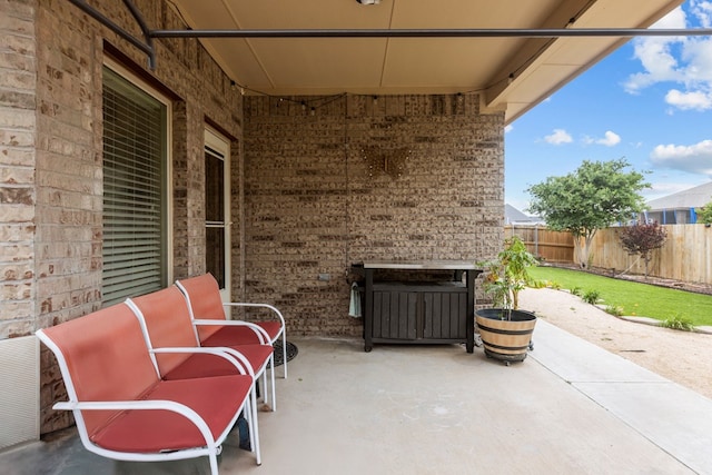 view of patio with a fenced backyard