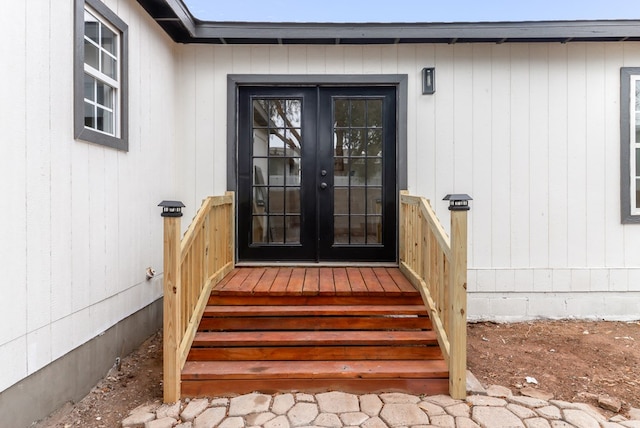 entrance to property with french doors