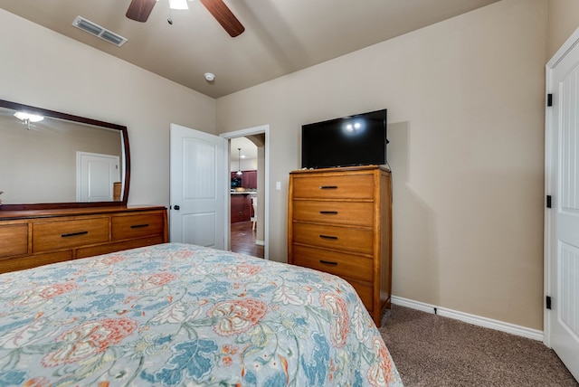 7302 Giotto St, Odessa, TX 79765 - bedroom with carpet, baseboards, and a ceiling fan