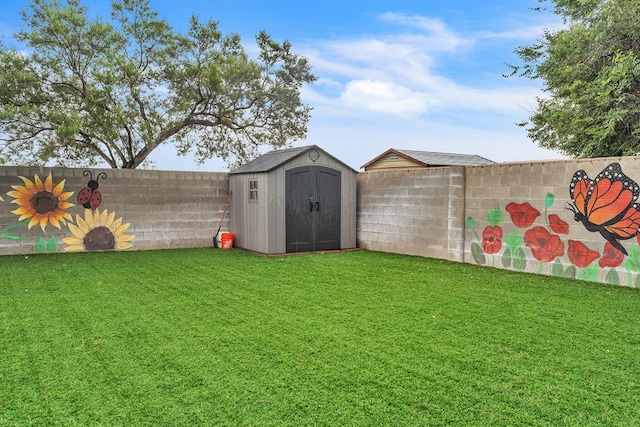 1000 S Nelson Rd, Monahans, TX 79756 - fenced backyard featuring a storage unit