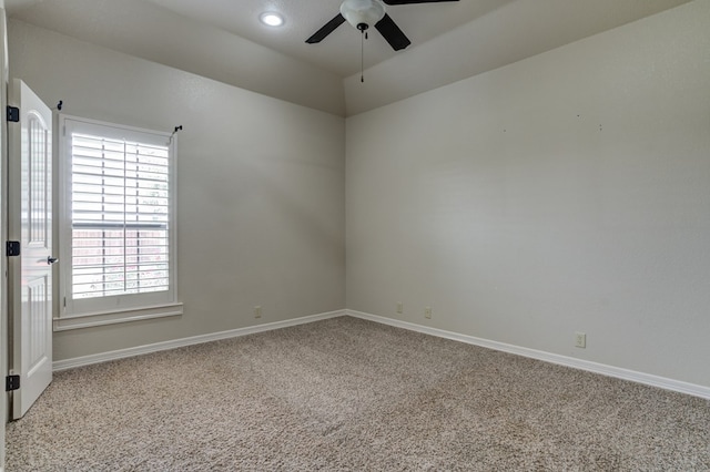 259 County Rd 304, Seminole, TX 79360 - carpeted spare room with a ceiling fan, baseboards, and recessed lighting
