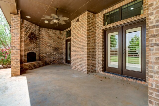 259 County Rd 304, Seminole, TX 79360 - view of patio / terrace with french doors and ceiling fan