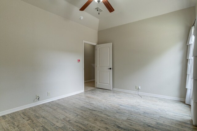 259 County Rd 304, Seminole, TX 79360 - empty room featuring ceiling fan, wood finished floors, and baseboards