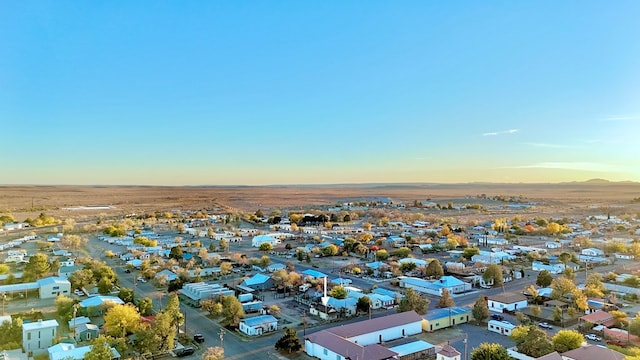 view of aerial view at dusk