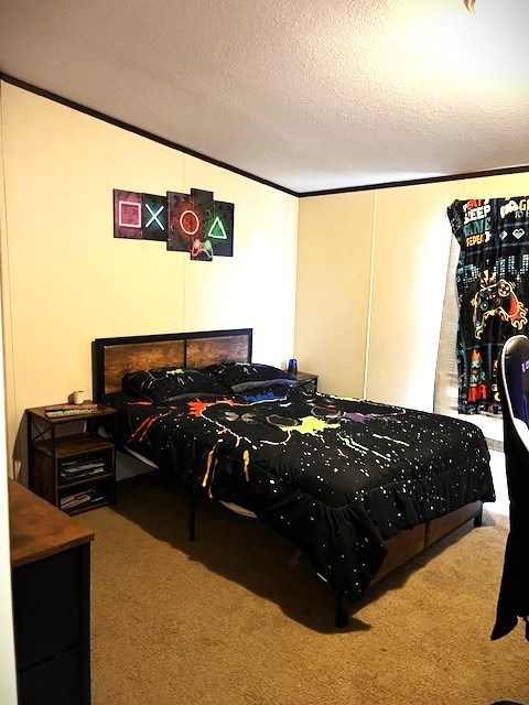1319 S Broughton Ave, Odessa, TX 79761 - carpeted bedroom featuring a textured ceiling