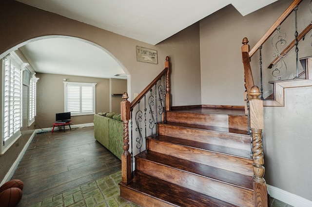 3708 N Moss Ave, Odessa, TX 79764 - stairs with arched walkways and baseboards