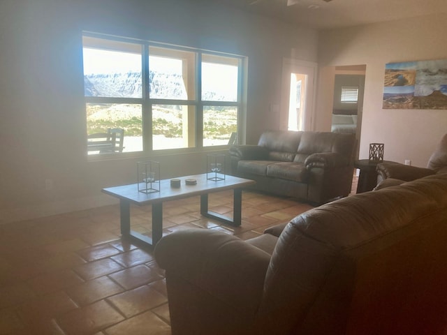 420 Santana Dr, Lajitas, TX 79852 - living room featuring light tile patterned flooring