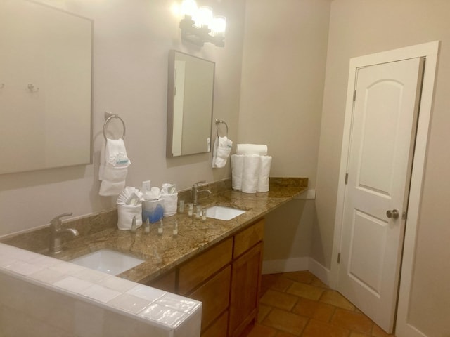 420 Santana Dr, Lajitas, TX 79852 - full bath featuring double vanity and tile patterned flooring