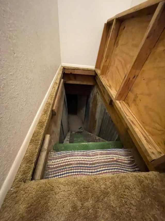 view of entry to storm shelter