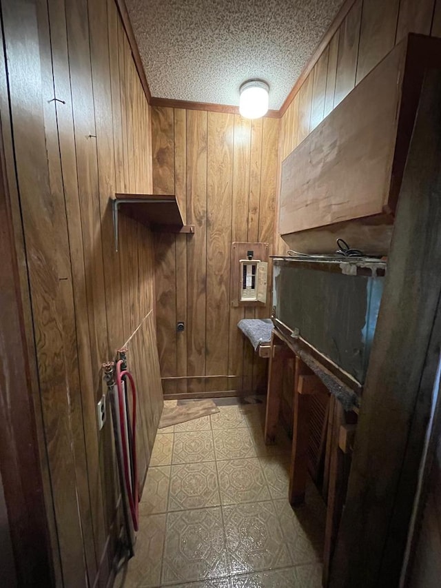 bathroom with wooden walls