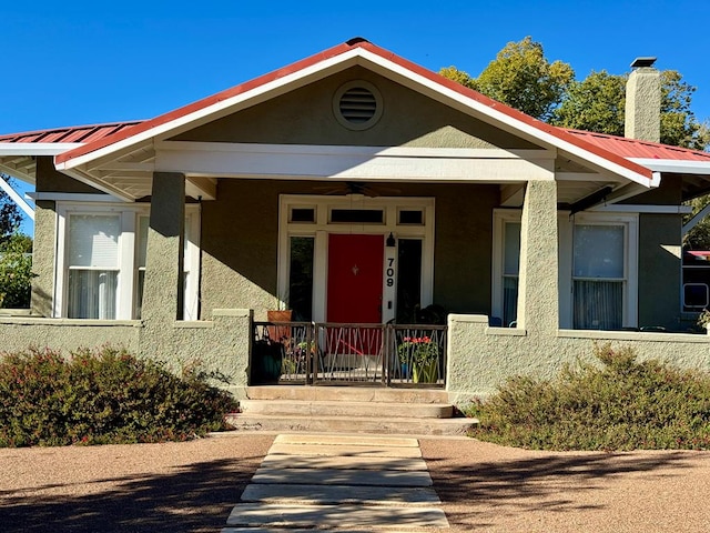 view of front facade featuring covered porch