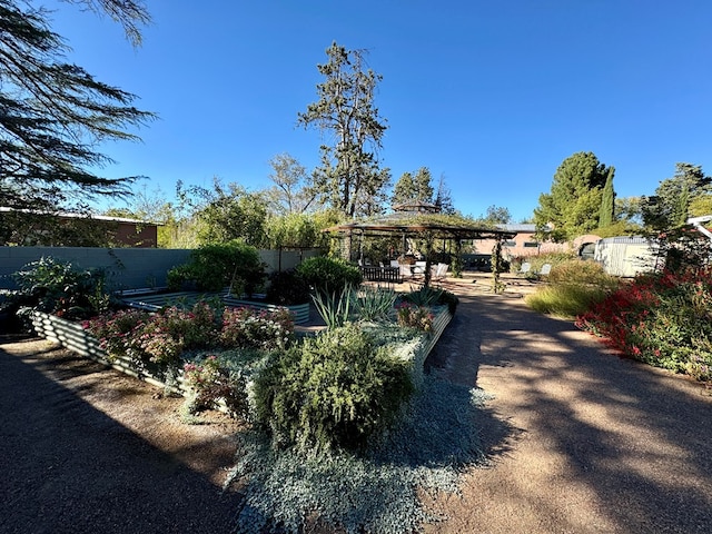 view of yard with a gazebo