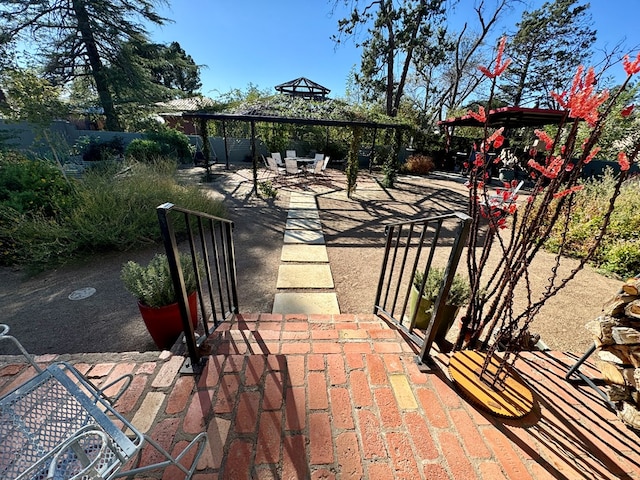 view of patio with a gazebo