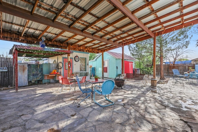 106 SE 4th St, Marathon, TX 79842 - view of patio / terrace with an outdoor structure