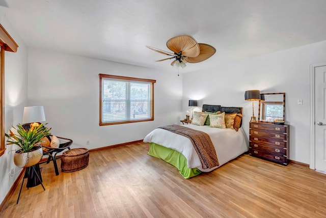 1600 W Kansas Ave, Midland, TX 79701 - bedroom with light wood-style flooring and a ceiling fan
