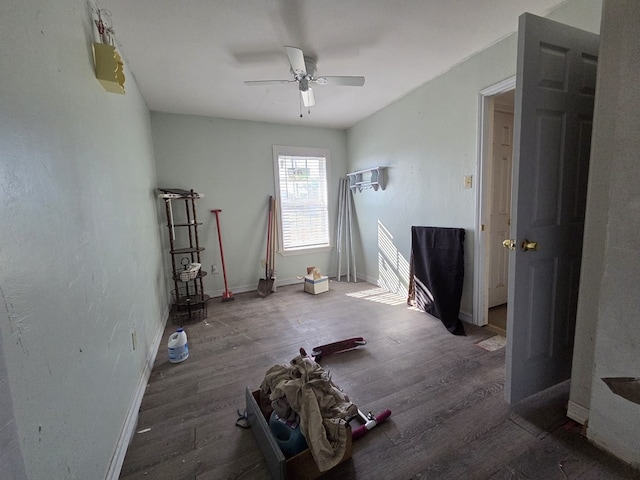 3301 N Jackson Ave, Odessa, TX 79762 - unfurnished room featuring wood finished floors, ceiling fan, and baseboards