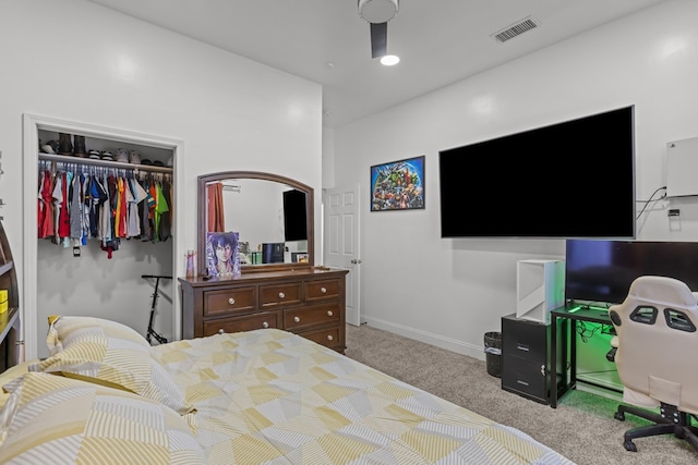 1758 N Fortune 500 Dr, Odessa, TX 79764 - carpeted bedroom featuring baseboards, a closet, and visible vents