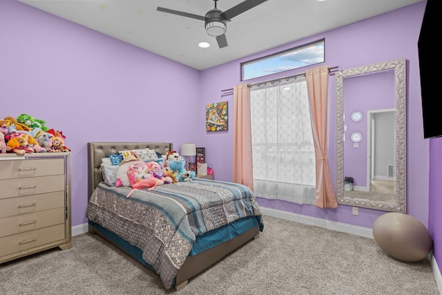 1758 N Fortune 500 Dr, Odessa, TX 79764 - carpeted bedroom with baseboards and a ceiling fan